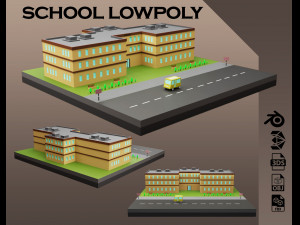 School lowpoly vol 01 3D 模型
