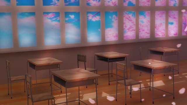 Class Room 3D Модель .c4d .max .obj .3ds .fbx .stl .blend 