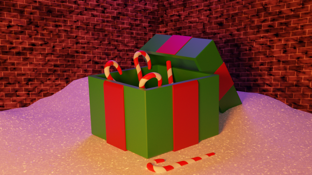 A Christmas gift 3D Model .c4d .max .obj .3ds .fbx .stl .blend 