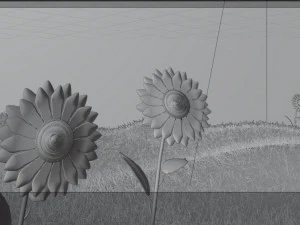 Abandoned sunflower field 3D Model