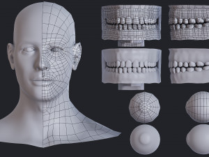 low poly human base mesh with uv 3D Модель