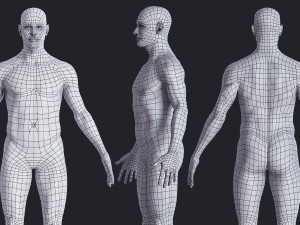 low poly human base mesh with uv 3D Модель