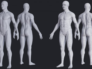 low poly human base mesh with uv 3D Модель