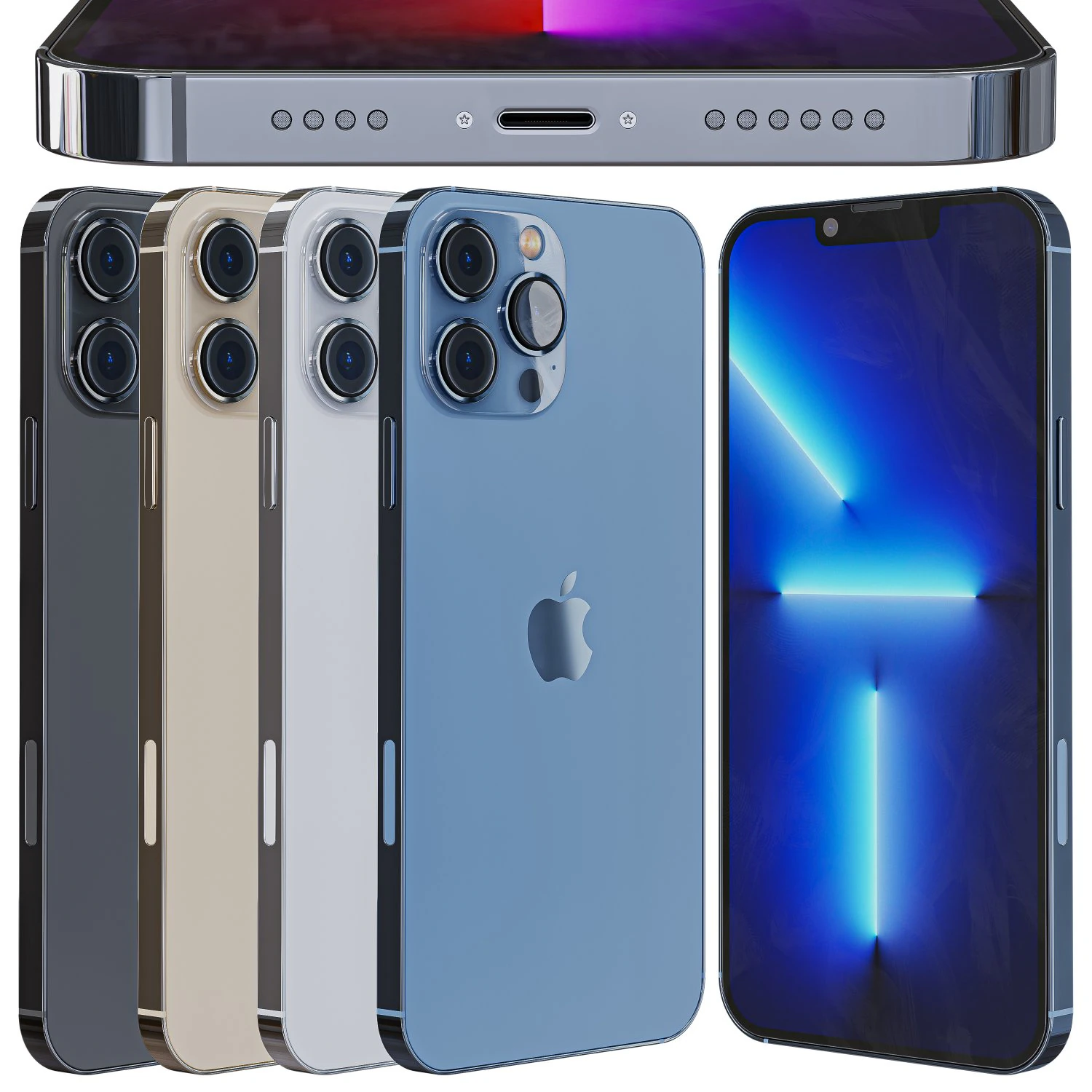 apple iphone 13 pro max 3D Model .c4d .max .obj .3ds .fbx .stl .blend 
