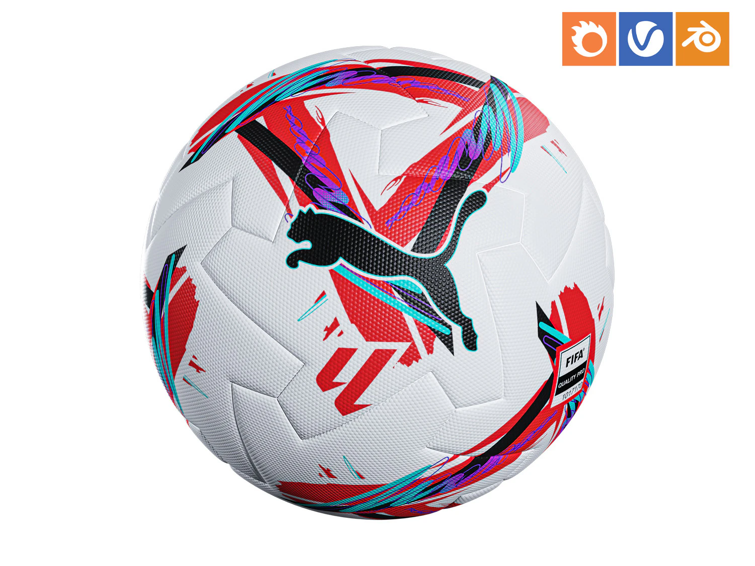 Puma la liga 1 Pallone da calcio 24-25 Modello 3D .c4d .max .obj .3ds .fbx .stl .blend