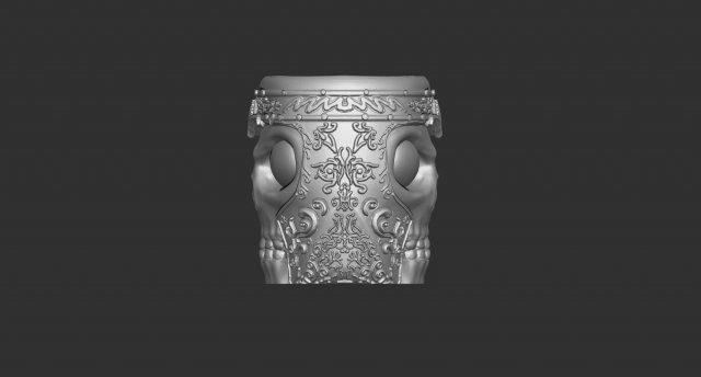 MUG SKULL 3D Print Model .c4d .max .obj .3ds .fbx .stl .blend 