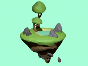 floating island low poly 3D Модель