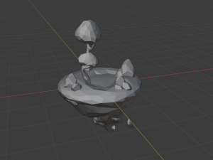 floating island low poly 3D Model