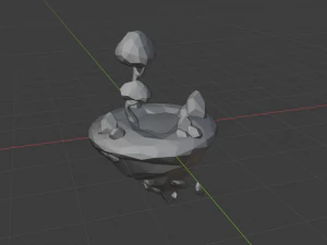 floating island low poly 3D Model