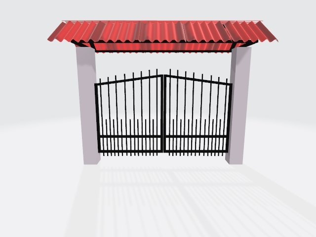 farm gate with roof Modèle 3D .c4d .max .obj .3ds .fbx .stl .blend 