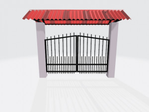 farm gate with roof 3D 모델