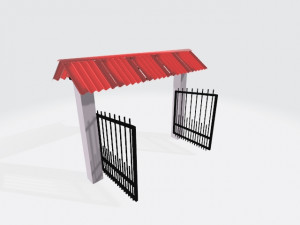 farm gate with roof Modèle 3D