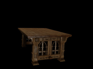 gothic table and chairs 3D 模型