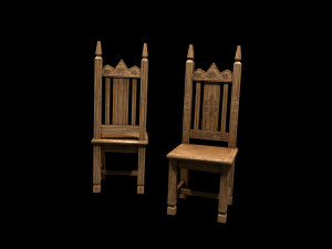 gothic table and chairs 3D 模型