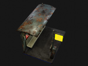 cyber punk bus stop 3D Model