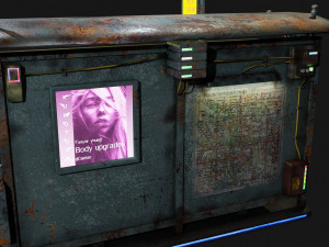 cyber punk bus stop 3D Model