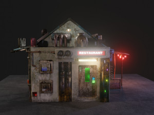 Cyberpunk Sushi House Modelo 3D