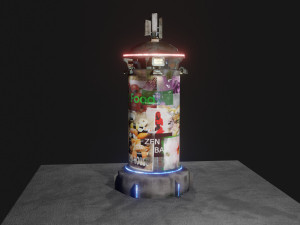 Cyberpunk advertising colum 3D-Modell