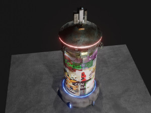 Cyberpunk advertising colum 3D-Modell