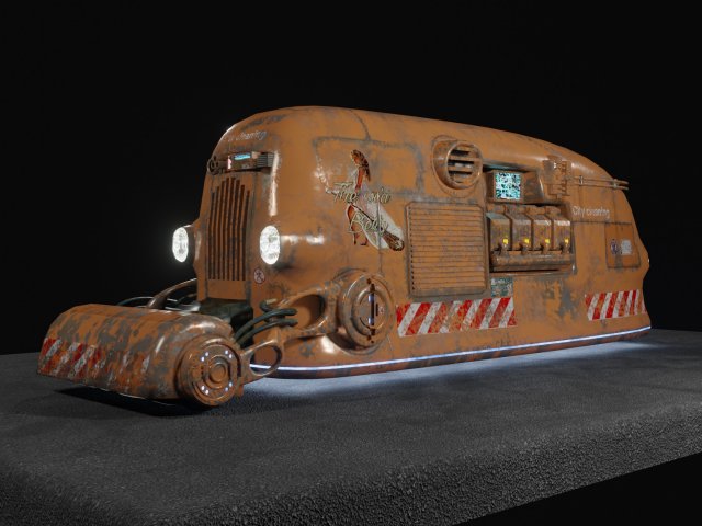 Sci Fi Street Sweeper Robot 3D 模型 .c4d .max .obj .3ds .fbx .stl .blend 