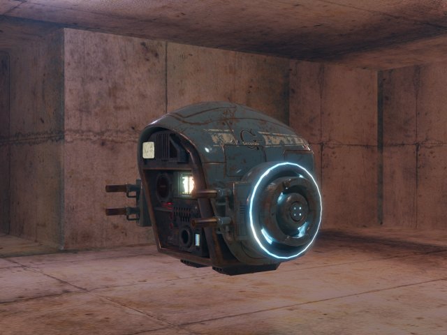 Low Poly Sci Fi Drone 3D 模型 .c4d .max .obj .3ds .fbx .stl .blend 