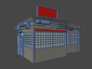 Low Poly Cyberpunk Pawn Shop for Games or Rendering 3D 模型
