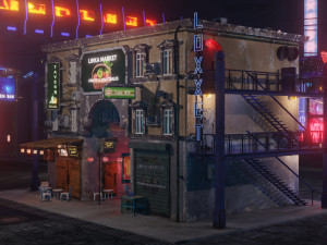 Cyberpunk Mall 3D 모델