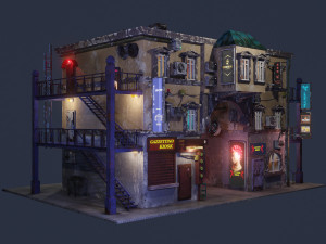Cyberpunk Mall Modello 3D