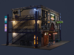 Cyberpunk Mall Modello 3D