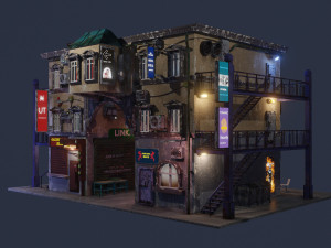 Cyberpunk Mall Modello 3D