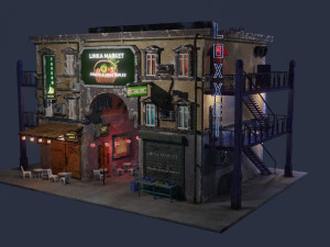Cyberpunk Mall Modello 3D