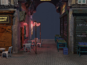 Cyberpunk Mall Modello 3D