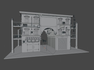 Cyberpunk Mall Modello 3D