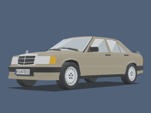 cartoon mercedes-benz e190 low-poly 3D Model