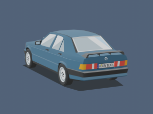 cartoon mercedes-benz e190 low-poly 3D Model