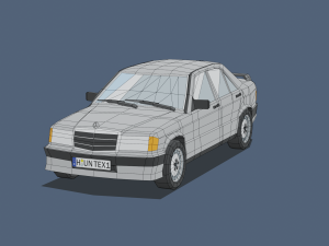 cartoon mercedes-benz e190 low-poly 3D Model