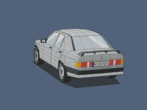 cartoon mercedes-benz e190 low-poly 3D Model