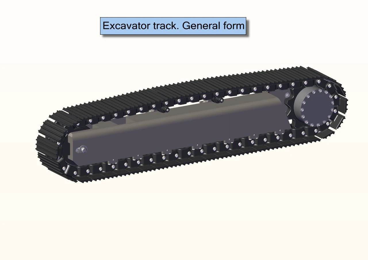 Track for excavator 3D Print Model .c4d .max .obj .3ds .fbx .stl .blend