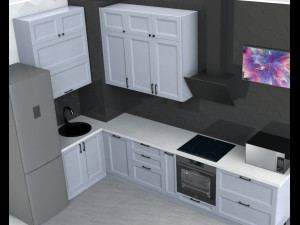a full-fledged kitchen project 3D 模型