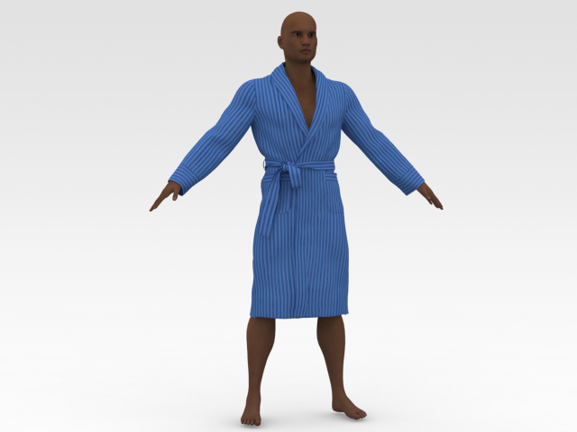 african with bathrobe 3D Model .c4d .max .obj .3ds .fbx .stl .blend 