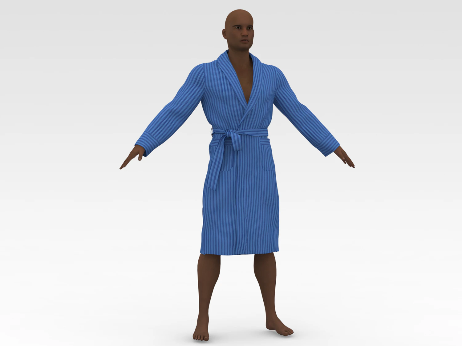 african with bathrobe 3D Model .c4d .max .obj .3ds .fbx .stl .blend 