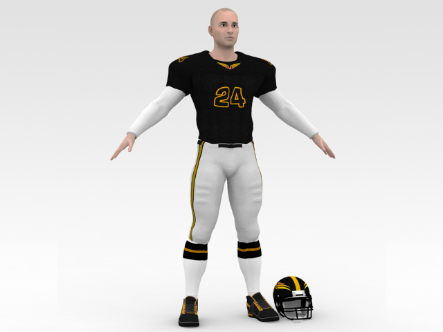 american football player v1 3D-Modell .c4d .max .obj .3ds .fbx .stl .blend 