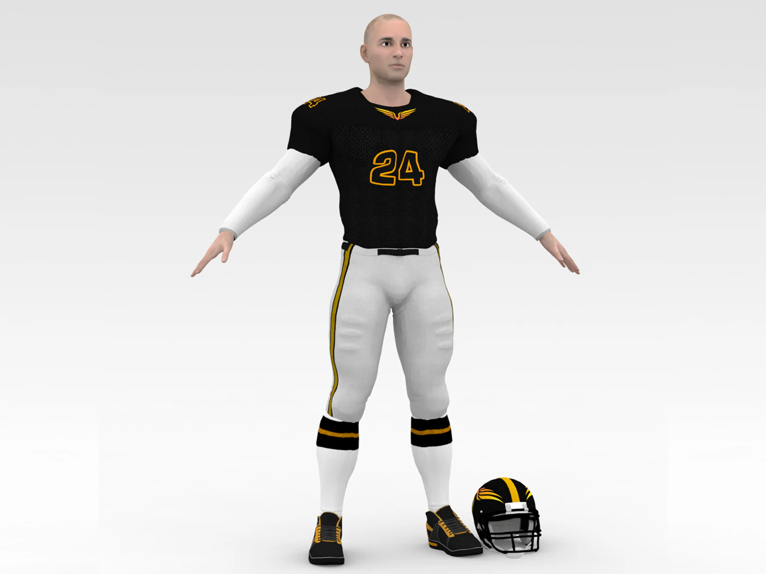 american football player v1 3D Model .c4d .max .obj .3ds .fbx .stl .blend