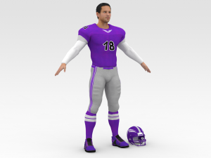 american football player v3 3D Model