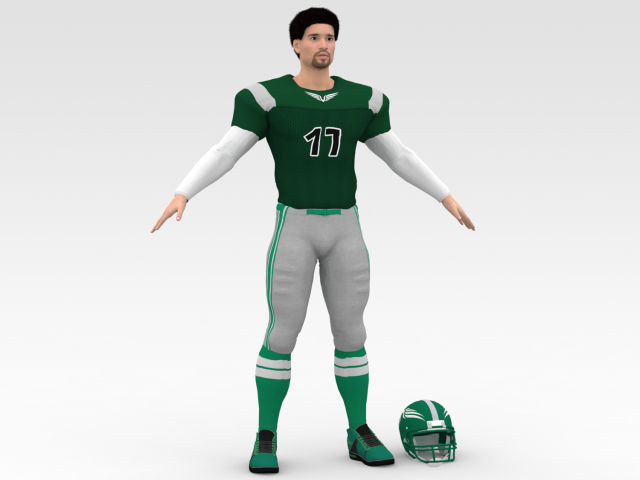 american football player v4 3D Model .c4d .max .obj .3ds .fbx .stl .blend 