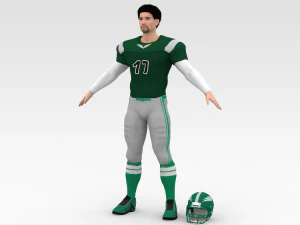 american football player v4 3D Model