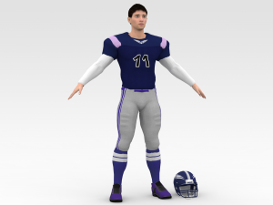 american football player v5 3D Model