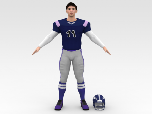 american football player v5 3D Model