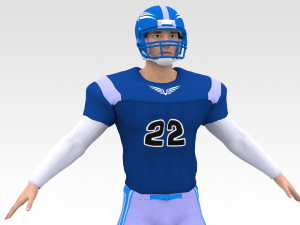 american football player v6 Modello 3D