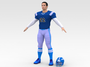 american football player v6 Modello 3D